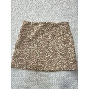 Wild Fable Leopard Print Mini Skirt Size 10 Pink Tan Animal Print Y2K Indie
